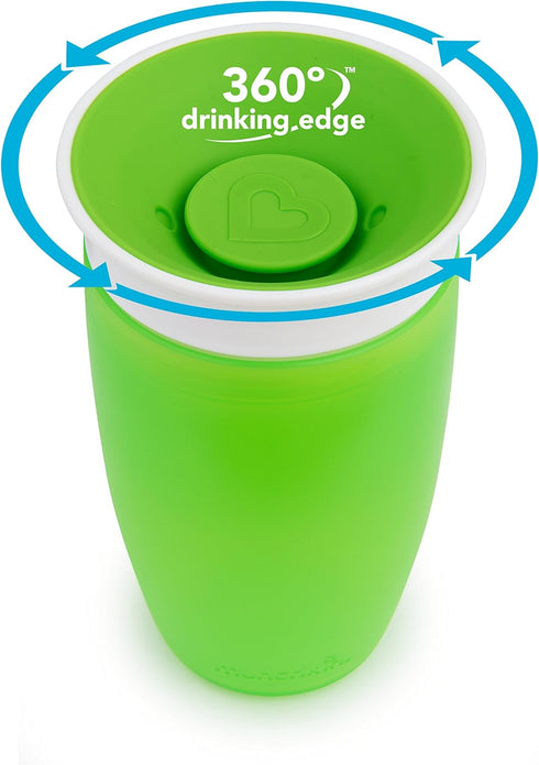 Munchkin® Miracle® 360 Spill Proof Sippy Cups, 24 and 10 Ounce, 2 Pack, Green/White – Toddler and Adult Set...