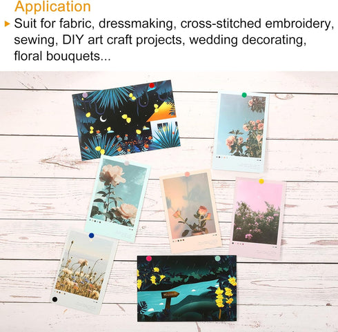 PATIKIL Push Pins, 300 Pack Plastic Roundness Pushpin Decorative Thumb Tacks Golden Steel Point for Cork Board, Red...