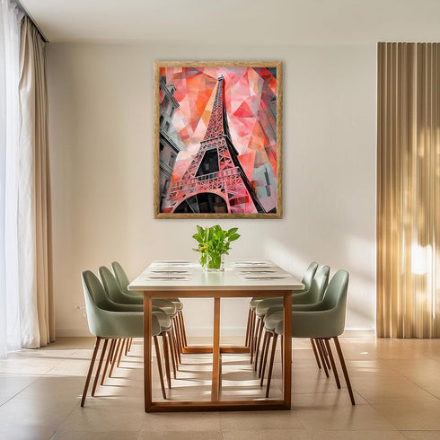 Posterizer 1 pcs-abstract pop art version of a famous landmark Eiffel Tower-Adventure Wall Art Gift for Men Women Entrepreneur Teens Decor for Ho...