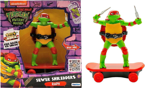 Teenage Mutant Ninja Turtles 5" Sewer Shredders - Raphael Movie Edition - Skate and Battle with Ninja Action - Ages 3+...