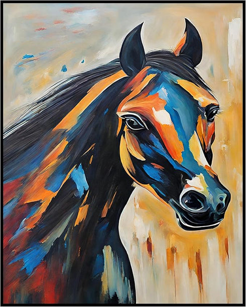 Posterizer 1 pcs- beautiful horse in oil painting style poster-Art for Animal Lovers-Abstract & Modern Art-Gift for Art Lovers-Living Room Bedroom...