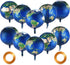 Gejoy 10 Pack 22 Inch Inflatable Earth Globe Balloons Big Blow up World Map Balloons Planet Foil 4d Globe Inflatables 2 Rolls Ribbons for Bon Voya...