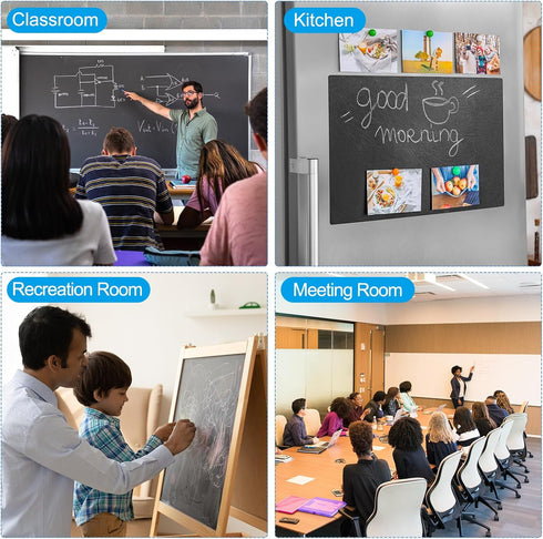 PATIKIL Self Adhesive Dry Erase Board Paper, 4 Pcs 12" x 8" Adhesive Dry Erase Board Sticker Paper Right Angle Peel and Stick Whiteboard for Fridg...