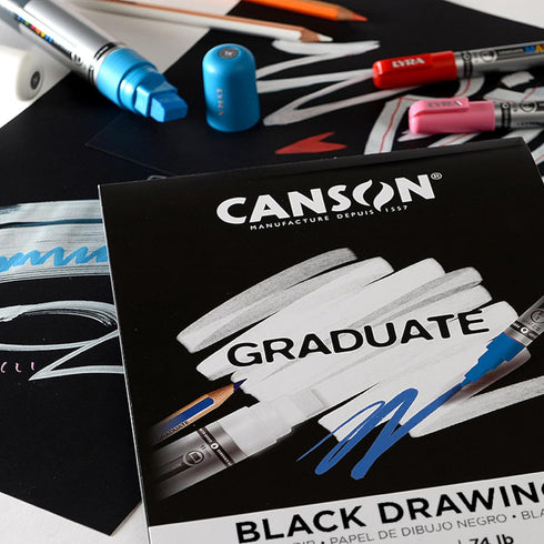 Canson Graduate Black Drawing Pad, Foldover, 11x14 inch, 20 Sheets | Artist Paper for Adults and Students - Drawing, Sketching and Art Journaling...
