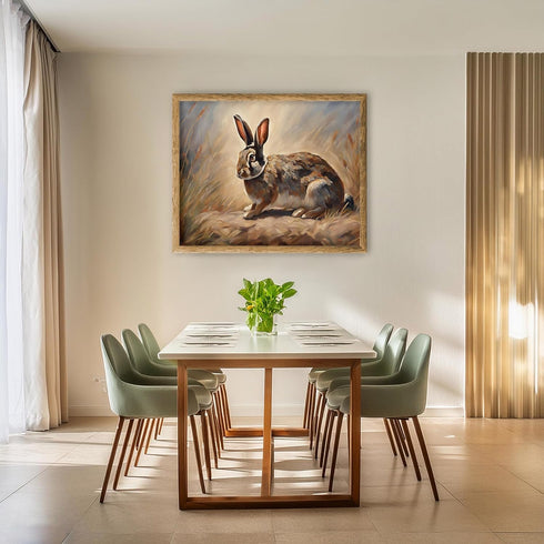 Posterizer 1 pcs- Beautiful rabbit lying on the ground print-Art for Animal Lovers- Gift for Men Women Entrepreneur Teens-decor for Bedroom, Offic...