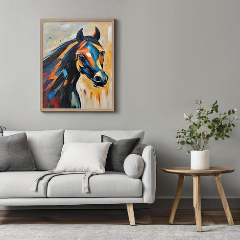 Posterizer 1 pcs- beautiful horse in oil painting style poster-Art for Animal Lovers-Abstract & Modern Art-Gift for Art Lovers-Living Room Bedroom...