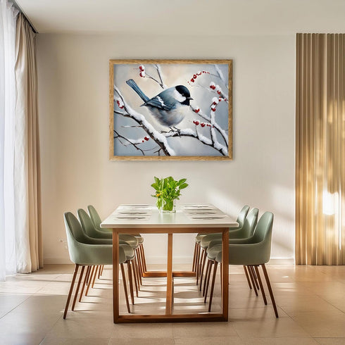 Posterizer 1 pcs-cute little bird in snowy winter scene -4-Art for Animal Lovers-Landscape & Nature Art-Decor for Home & Office- unframed wall art...