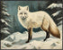 Posterizer 1 pcs-white arctic fox in snowy winter scene-oil painting style 2-Art for Animal Lovers-Landscape & Nature Art-Decor for Home & Office-...