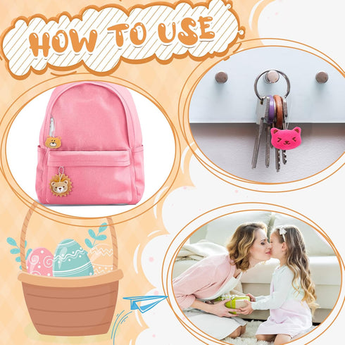 Sumind 42 Pcs Mini Plush Animals Toys Set, Cute Small Stuffed Animal Plush Keychain Decorations for Easter Themed Party Favors, Carnival Prizes, C...