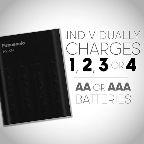 Panasonic BQ-CC87AKBBA eneloop pro Advanced Individual Battery Charger with Portable Charging Technology, Black......