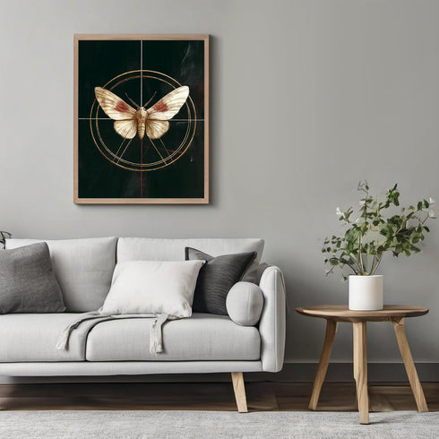 Posterizer 1 pcs-detailed delicate beautiful moth art 1-Art for Animal Lovers-Retro Art-Gift for Men Women Entrepreneur Teens School and classroo...