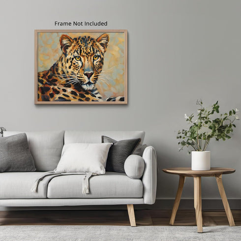 Posterizer 1 pcs- pretty leopard-fancy background-Art for Animal Lovers-Landscape & Nature Art- Living Room Bedroom Decor- unframed wall art...