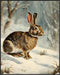 Posterizer 1 pcs-cute bunny in snowy winter scene -4-Art for Animal Lovers-Landscape & Nature Art-Decor for Home & Office- unframed wall art...