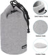 PATIKIL Soft Drawstring Lens Case, Lens Pouch Bag with Cotton Pad 4.7" OD Thick Fleece Cloth Camera Lens Bag for SLR Lens Water Cups, Grey...