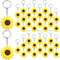 WILLBOND Sunflower Keychains Pendants Backpack Hanging Sunflower Button Key Ring for Summer Birthday Party Favor (36 Pieces)...