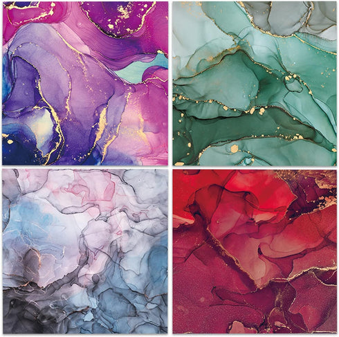 Scrapbook Paper, 24 Sheets Craft Scrapbooking Paper Pad 6x6 Marbel Desgin Single-Side Printing Junk Journal Cardstock Paper Supplies for Card Maki...