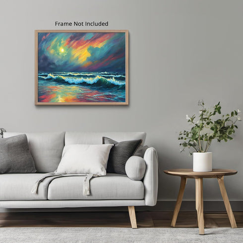 Posterizer 1 pcs- beach and the sea-abstract art 5-Landscape & Nature Art-Floral Botanical Art- Decor for Home & Office- unframed wall art...