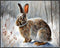 Posterizer 1 pcs-bunny in snowy winter nature-oil painting style 2-Art for Animal Lovers-Landscape & Nature Art-Decor for Home & Office- unframed ...
