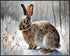Posterizer 1 pcs-bunny in snowy winter nature-oil painting style 2-Art for Animal Lovers-Landscape & Nature Art-Decor for Home & Office- unframed ...