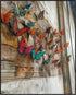 Posterizer-vibrant butterflies on old wall -1-Art for Animal Lovers-Abstract & Modern Art-decor for Girls, Teens Bedroom- unframed wall art...