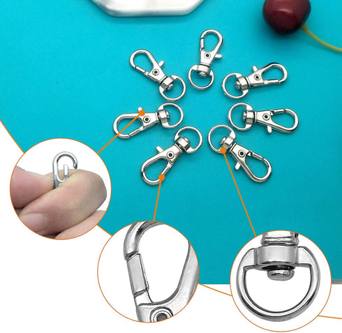 100Pcs Swivel Snap Hook,Stainless Steel Key Chain Clip Hooks Swivel Lanyard Snap Hook Keychain Hooks for Keychain Lanyard,Jewelry,DIY Crafts Suppl...