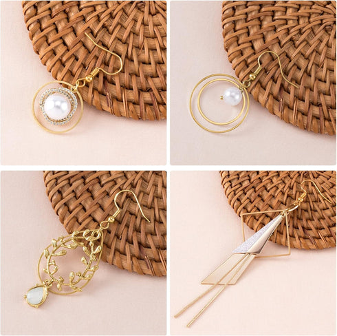 PAGOW 96Pcs Earring Hoop Jewelry Making, Hypoallergenic Teardrop Square Round Gold Earrings Beading Hoop Bulk for DIY Crafts Accessories Supplies...