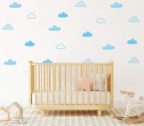 Cloud Wall Decals Wall Decor Kids Room Cloud Wall Stickers Vinyl Decals for Baby Boys Girls Nursery Toddler Room Decor Wall Stickers Nursery A64 (...