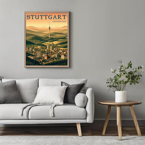 Posterizer 1 pcs-travel poster-Stuttgart-Fernsehturm-Adventure Wall Art Gift for Men Women Entrepreneur Teens Decor for Home & Office- unframed ...
