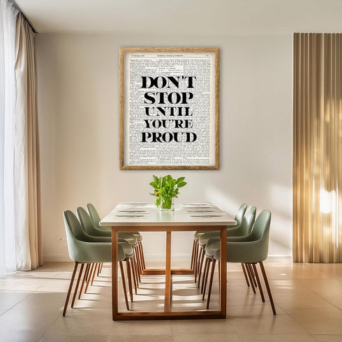 Posterizer 1 pcs-don't stop until youre proud-Typography Art-Motivational & Inspirational Art-Decor for Home & Office- UNFRAMED Wall Art...