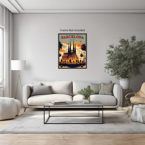 Posterizer 1 pcs-Barcelona Spain Railway Travel Poster-Adventure Wall Art-GIft for Men Women Teens-Decor for Home & Office- unframed wall art...