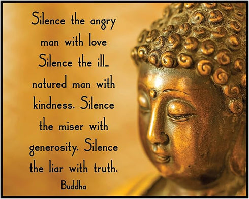 Posterizer 1 pcs-Silence the Angry Man With Love- Spiritual-Buddha-Quotes-Motivational & Inspirational Art-Gift For Buddhism Meditation philosophy...