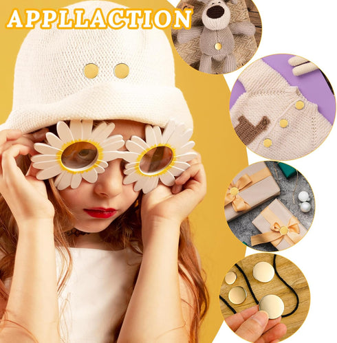 18pcs Metal Flat Button Gold Buttons for Blazers Golden Coat Buttons Round Shaped Sewing Button for Suit Coat Shirt Jackets Craft 15mm 20mm 25mm...