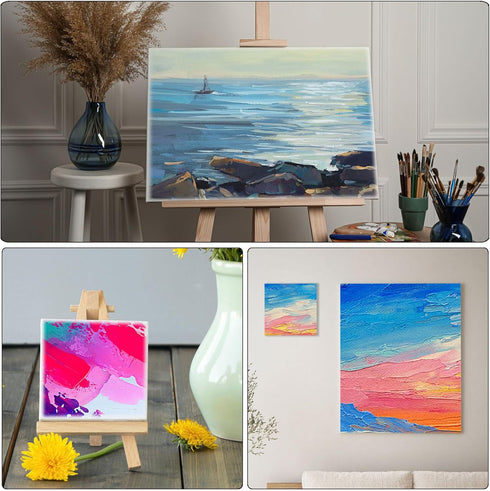 PATIKIL 8x8 Canvas Boards for Painting, 4Pack 100% Cotton Square Triple Primed Stretched Blank Canvas Panel for Acrylic, Oil, Tempera Paints, Whit...