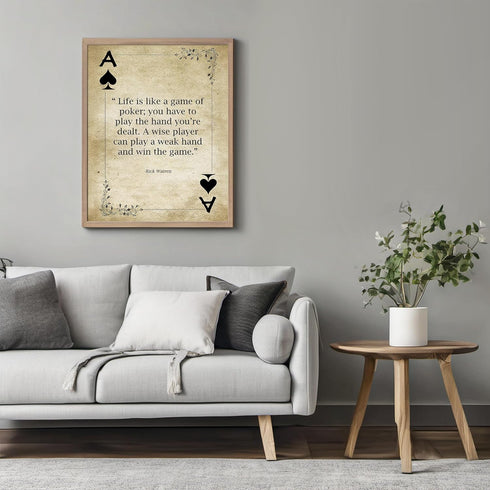 Posterizer 1 pcs-Life is Like a Game of Poker-Rick Warren-Quotes and Poems-Motivational & Inspirational Art-Living Room Bedroom Decor- UNFRAMED Wa...