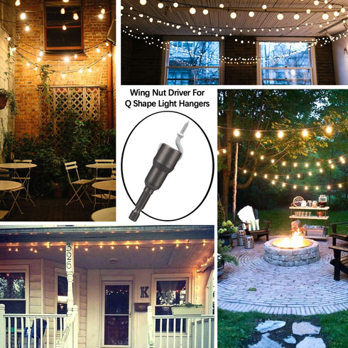 PAGOW 2pcs Power Wing Nut Driver Set, Wing Nut Drill Bit Socket Wrench Tool Set, 1/4" Hex Shank for Panel Nuts, Screws Eye, C Hook Bolt, Q-Hanger...