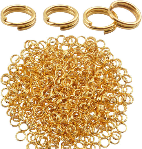 Jump Rings, 500 Pieces Golden Double Loop Round Split Rings Small Key Chain Hoops for Key Charms Jewelry Making, 6mm...