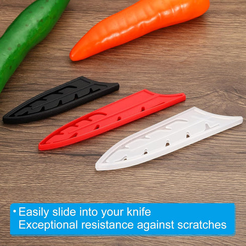 PATIKIL Knife Sheaths for Kitchen Knife for 3" Ceramic Knife, 2 Pcs Knife Edge Guard, Knife Sheath Covers Sleeves, Feather Ceramic Knife Set, Blac...