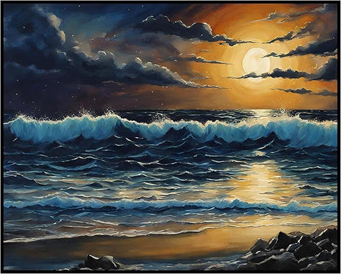 Posterizer 1 pcs- beach and the sea-abstract art 12-Landscape & Nature Art-Floral Botanical Art- Decor for Home & Office- unframed wall art...