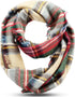 Frienda Winter Plaid Scarf Fall Warm Tartan Scarf Checkered Pattern Circle Loop Scarf Wrap (Colorful)...