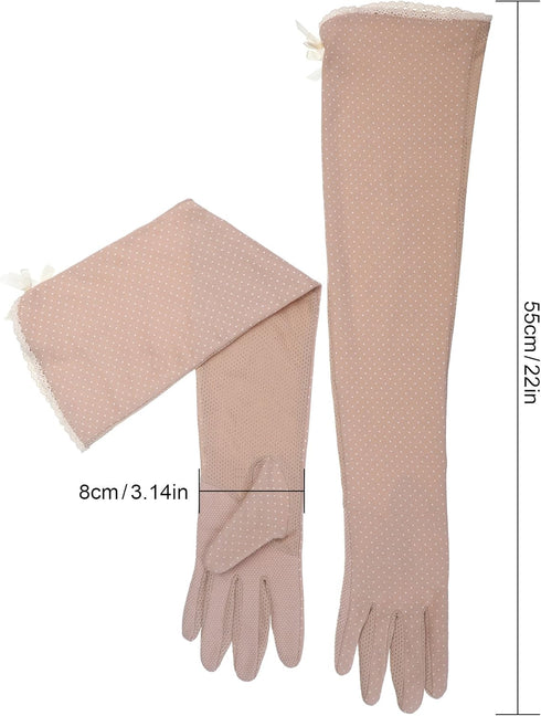 Women UV Protection Driving Gloves Breathable Sun Block Gloves for Summer Riding Supplies (Khaki)...