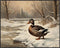 Posterizer 1 pcs-duck in snowy winter nature-oil painting style 2-Art for Animal Lovers-Landscape & Nature Art-Decor for Home & Office- unframed w...