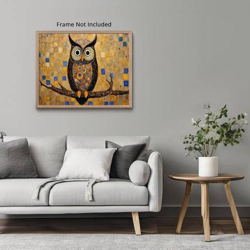 Posterizer 1 pcs- cute black owl with mosaic style-Art for Animal Lovers- Living Room Bedroom Decor- unframed wall art...