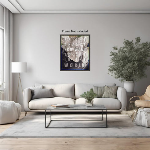 Posterizer 1 pcs-Be The Change You Want To See-Gandhi Quote-Quotes-Motivational & Inspirational Art-Gift For Buddhism Meditation philosophy Fans- ...