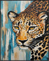 Posterizer 1 pcs- beautiful leopard sneaking with blue background-Art for Animal Lovers-Gift for Art Lovers-Living Room Bedroom Decor- unframed wa...