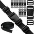 Buckles Straps Set 1 inch: 10 pack Side Release Plastic Buckle + 12 yard Nylon Webbing Strap + 20 pcs Tri-glide Slide Clip, Heavy Duty Quick Snap ...