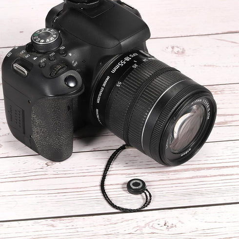 PATIKIL Camera Lens Cap Leash, 6Pcs Nylon Elastic Adhesive Cap Cover String Cord Keeper Holder for Outdoor Photography Camera Preventing Lost, Bla...