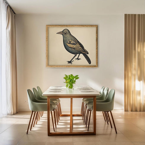 Posterizer 1 pcs- Blue and Yellow bird with a brown background-Art for Animal Lovers- Gift for Nature, Surfers and Beach Lovers-decor for Bedroom,...