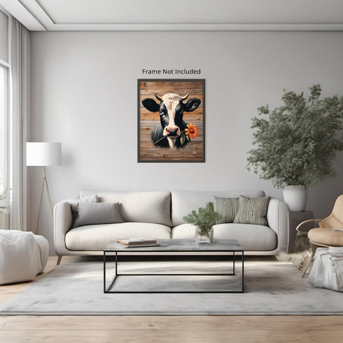Posterizer 1 pcs-Rustic Farmhouse Cute Cow Picture-Art for Animal Lovers- Gift for Men Women Entrepreneur Teens-Decor for Home & Office- unframed ...