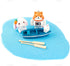AUEAR, Set of 2 Lovely Rowboat Mini Blue Wood Boat Little Resin Boat for Fairy Garden Home Decoration...