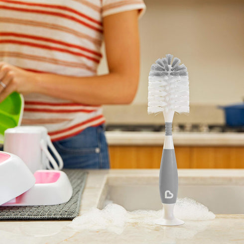Munchkin® Baby Bottle and Sippy Cup Cleaning Set, Includes Countertop Drying Rack and Bristle Bottle Brush, Grey...